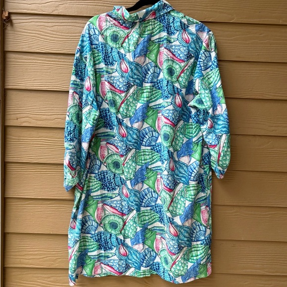 Talbots Seashell Cotton Shirt Dress Size XL - Picture 4 of 4